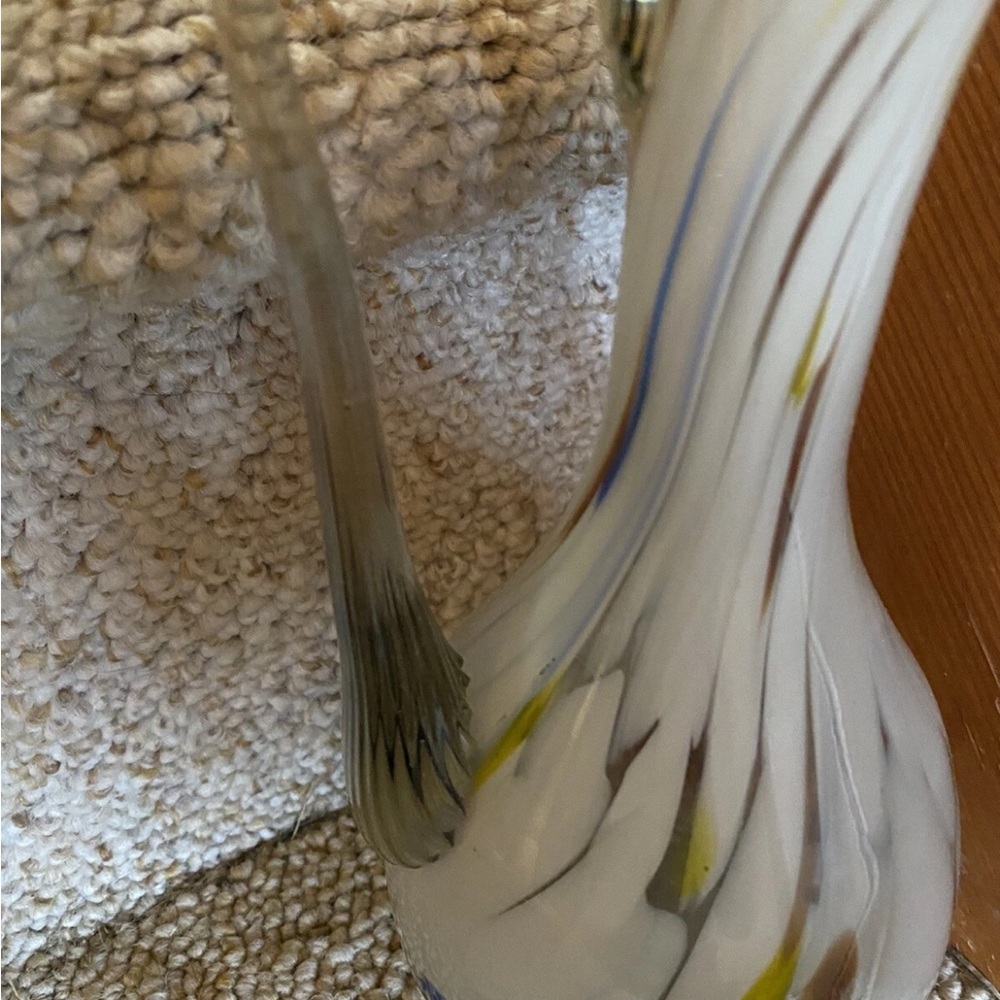 Vintage Swirled Murrhina Art Blown Glass Pitcher Vase EUC!! - Picture 7 of 11